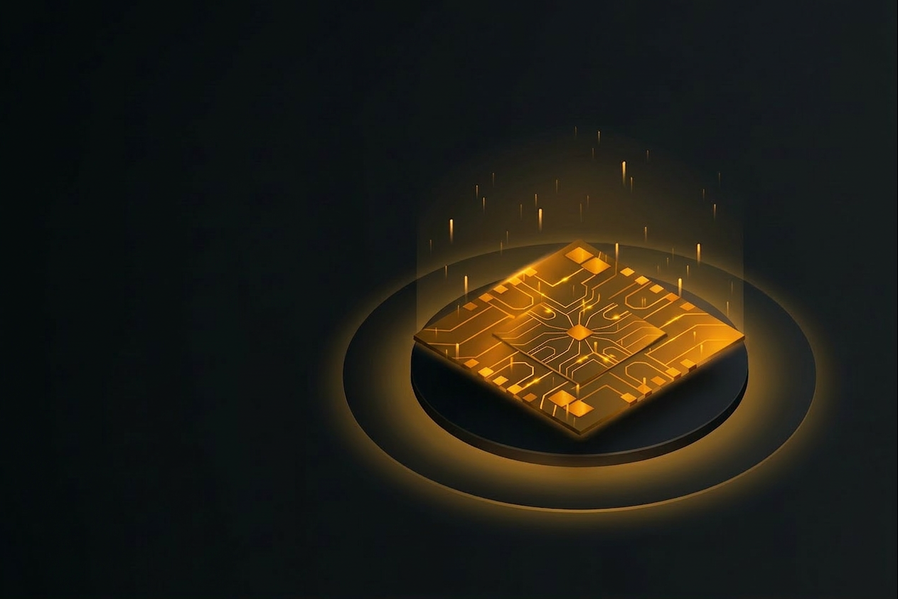 Text to Image — abstract circuit chip